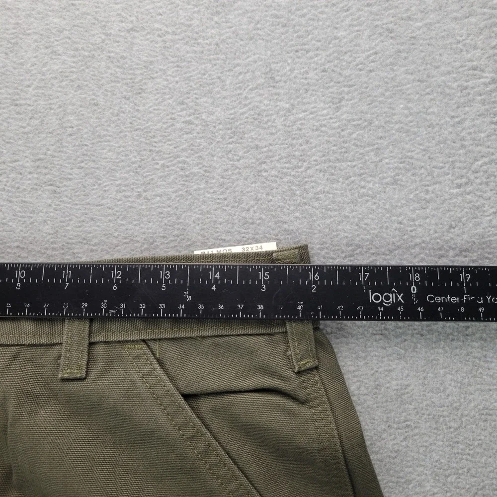 Carhartt B11 MOS Washed Duck Work Dungaree Men 32x34 Moss Green Carpenter Pants‎